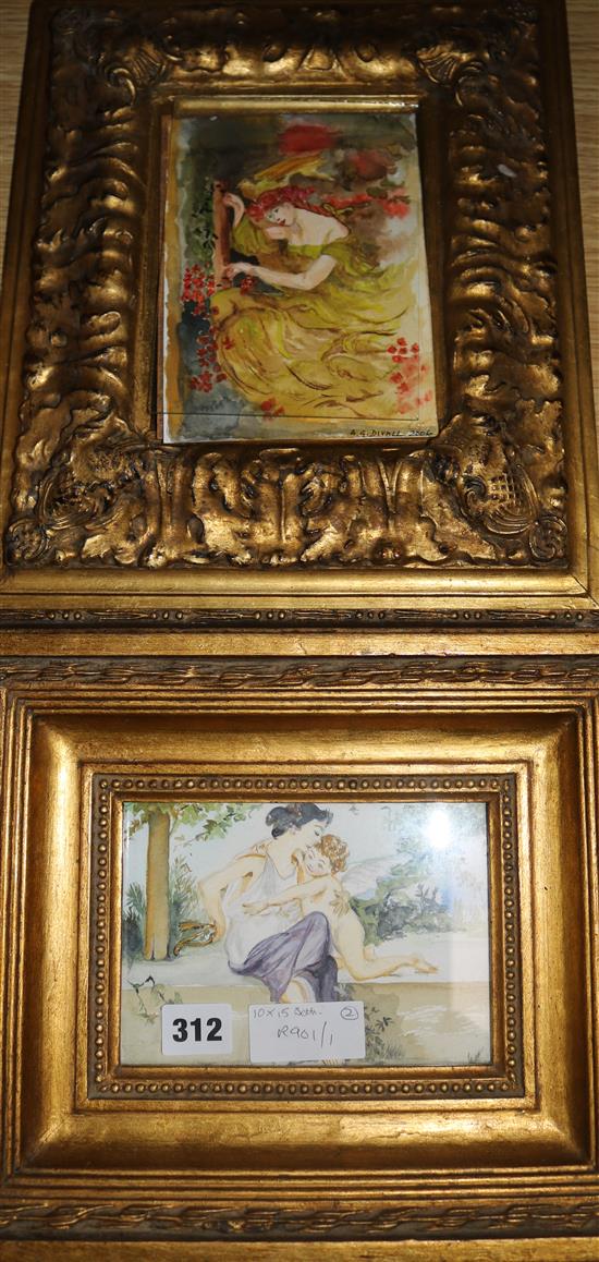 Two gilt framed watercolours